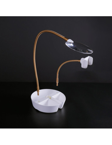 Stehlampe mit Lupe, Ablage und Telefonklemme Daylight Anita