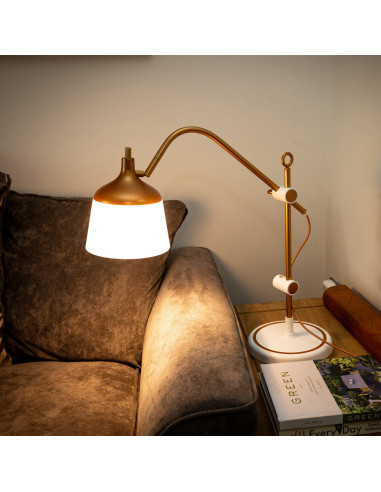 Lampe auf Tisch mit Lupe, Tablett und Telefonhalter Daylight Anita