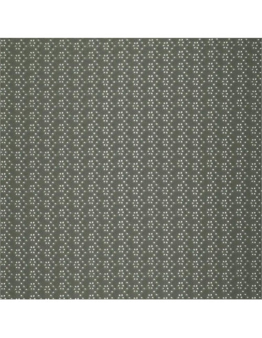 Elastischer Stoff mit englischer Stickerei - Dunkelkhaki