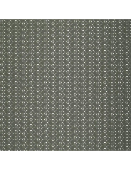 Elastischer Stoff mit englischer Stickerei - Dunkelkhaki