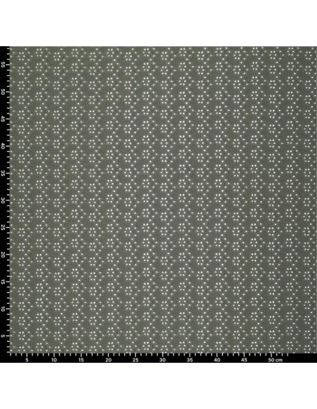 Elastischer Stoff mit englischer Stickerei - Dunkelkhaki