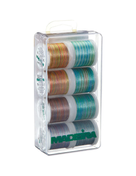 Mini-Box mit Polyneon 40 Multicolor Stickgarn Madeira