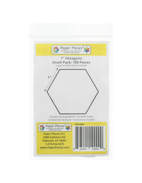 Set mit 100 sechseckigen Paper Pieces 1in