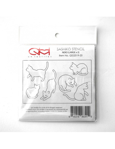 Set mit 2 Schablonen für Sashiko-Stencil - Neko