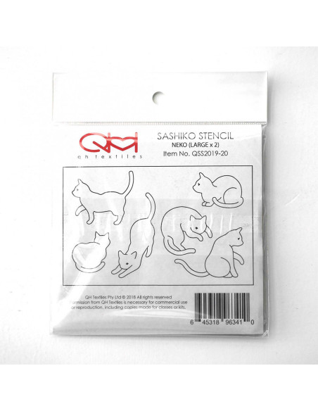 Set mit 2 Schablonen für Sashiko-Stencil - Neko