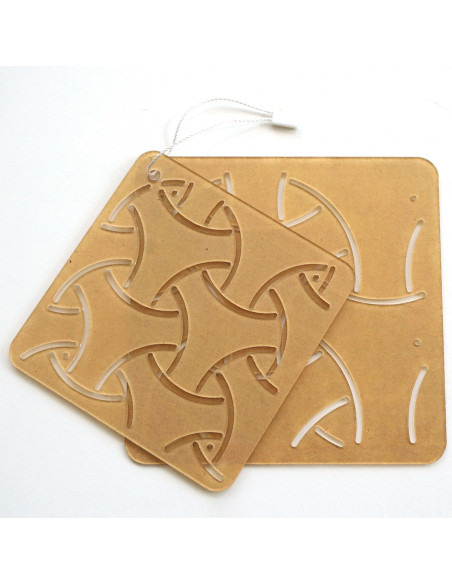 Set mit 2 Schablonen für Sashiko-Stencil - Maru-Bishamon