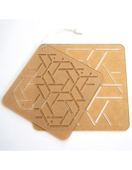 Set mit 2 Schablonen für Sashiko-Stencil - Musubi-Kasane-Kikkou