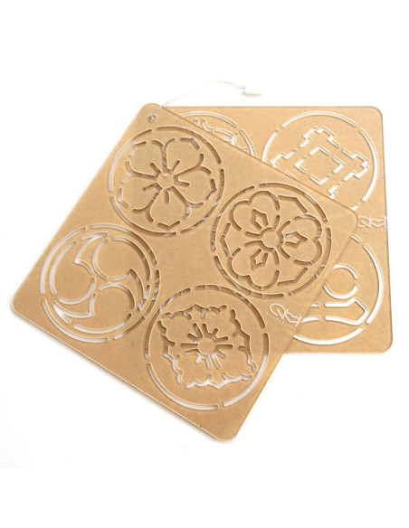 Set mit 2 Schablonen für Sashiko-Stencil - Ka-mon