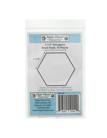Satz von 75 Papierstücken Hexagone 1-1/4 Zoll