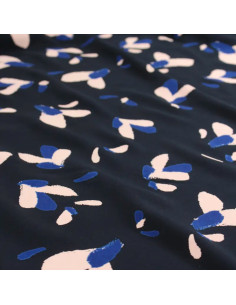 Viskose-Popeline-Stoff Pétali Marineblau - Églantine & Zoé