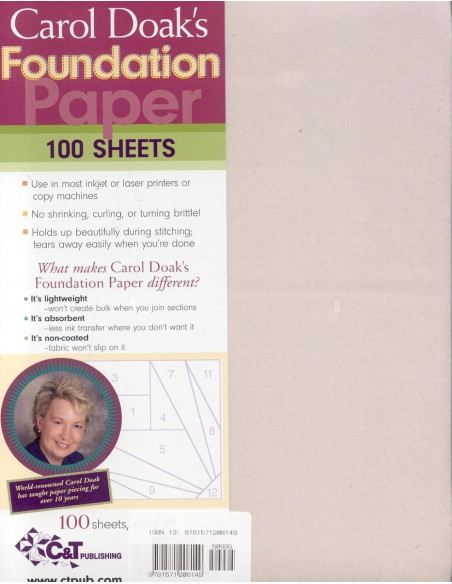 Set mit 100 Blättern Foundation Paper Carol Doak
