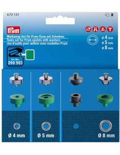 Ösenwerkzeug-Set mit Unterlegscheiben 4, 5 und 8 mm