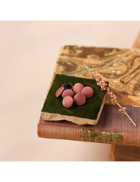 Satinüberzogener Knopf auf Fuß 10 mm - Siena