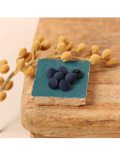Satinüberzogener Knopf auf Fuß 10 mm - Denim