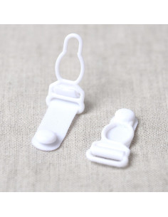 Set aus 4 Strumpfhalterclips aus Kunststoff - Weiß