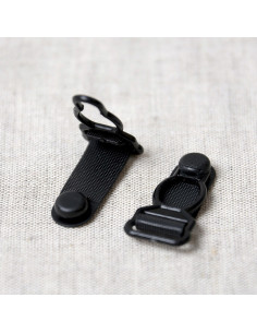 Set aus 4 Strumpfhalterclips aus Kunststoff - Schwarz