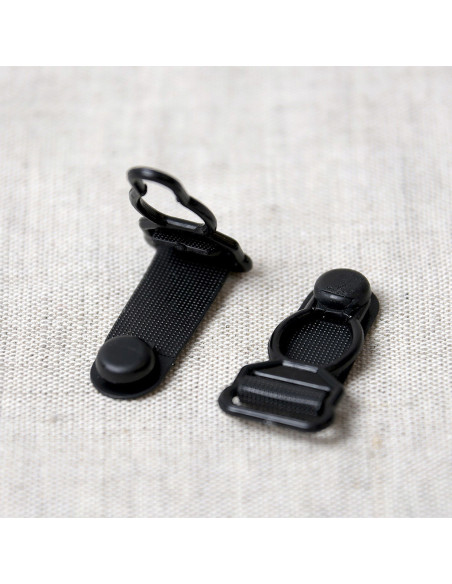 Set aus 4 Strumpfhalterclips aus Kunststoff - Schwarz