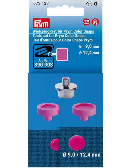 Werkzeugset für das Anbringen von Druckknöpfen Color Snaps 9 und 12,4 mm