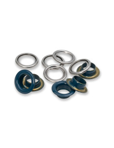 Box mit 15 Ösen mit Unterlegscheiben 11 mm - Marineblau