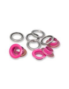 Box mit 15 Ösen mit Unterlegscheiben 11 mm - Fuchsia