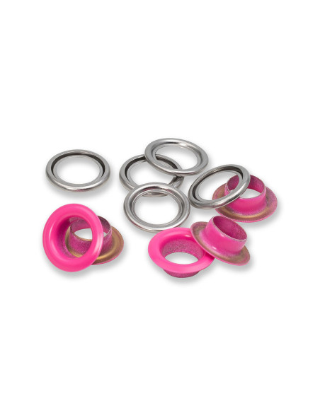 Box mit 15 Ösen mit Unterlegscheiben 11 mm - Fuchsia
