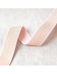 Metallisches Chevron-Gummiband - Rosa und Gold