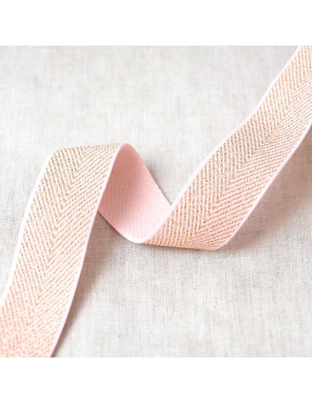 Metallisches Chevron-Gummiband - Rosa und Gold