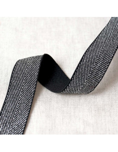 Metallisches Zickzack-Gummiband - Schwarz und Silber