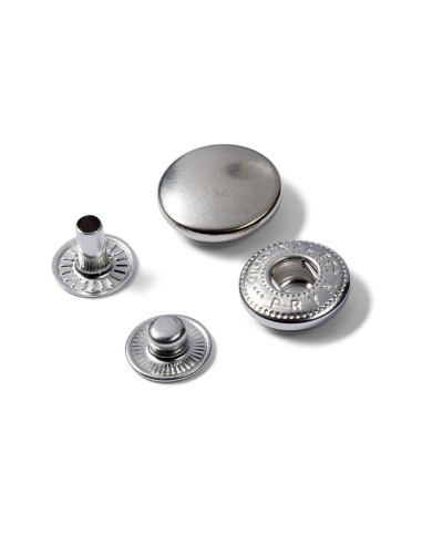 Multipack mit 100 Anorak-Druckknöpfen - Silber 15 mm