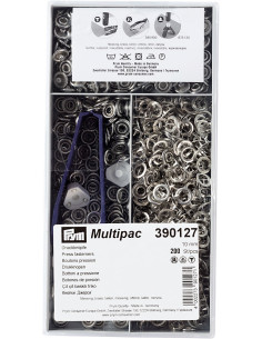 Multipack mit 200 Jersey-Druckknöpfen - Silber 10mm