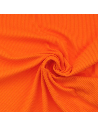 Gerippter Baumwoll-Jersey-Stoff - Orange