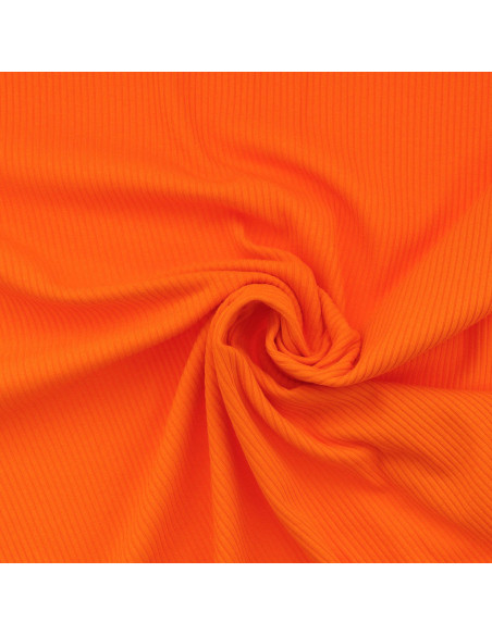 Gerippter Baumwoll-Jersey-Stoff - Orange