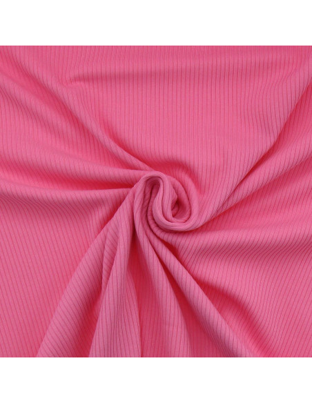 Gerippter Baumwoll-Jersey-Stoff - Rosa