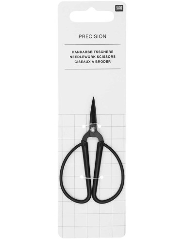 Stickschere große schwarze Ringe Rico Design 9 cm