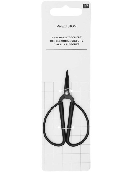 Stickschere große schwarze Ringe Rico Design 9 cm