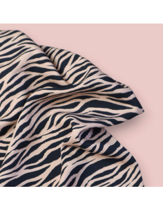 Twill-Viskosestoff - Zebra Düne und Schwarz