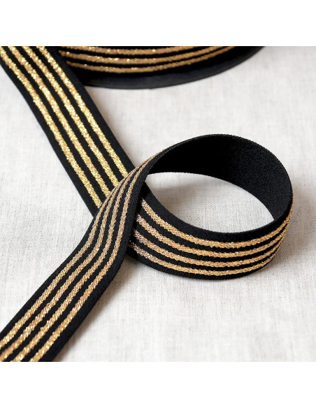 Elastisch 4 Metallbänder - Schwarz und Gold