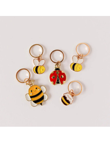 Satz von 5 Maschenmarkierern - Bee Happy
