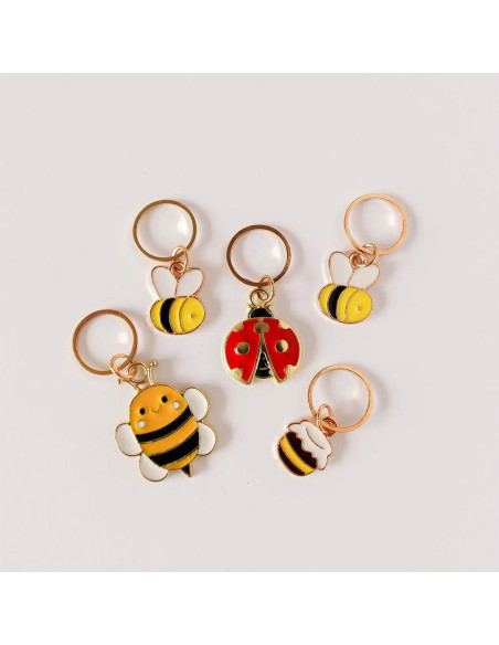 Satz von 5 Maschenmarkierern - Bee Happy