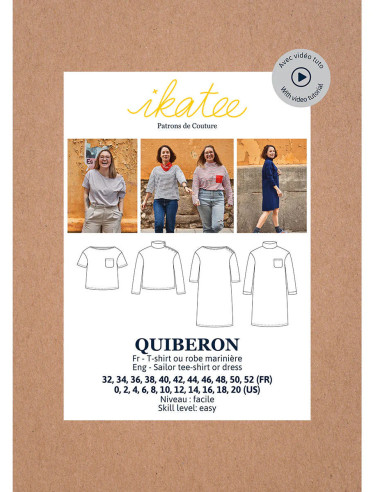 T-Shirt- oder Kleid-Schnittmuster Marinière Quiberon - Ikatee