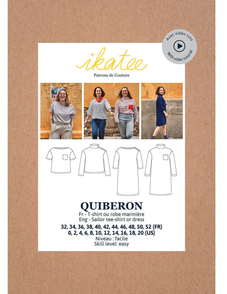 T-Shirt- oder Kleid-Schnittmuster Marinière Quiberon - Ikatee