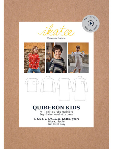 T-Shirt- oder Matrosenkleid-Schnittmuster Quiberon Kids - Ikatee