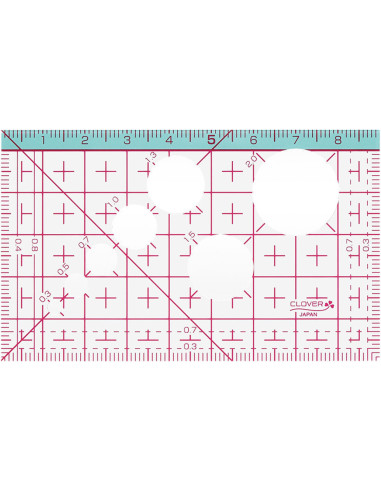 Japanisches Mini-Lineal 9 cm x 5,5 cm Clover