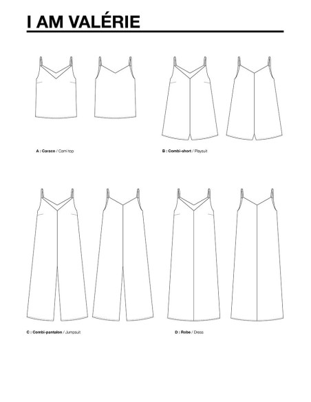 Valérie Jumpsuit- und Kleider-Schnittmuster - I am patterns