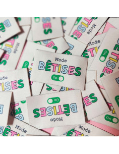 Set von 6 gewebten Etiketten - Dummheiten