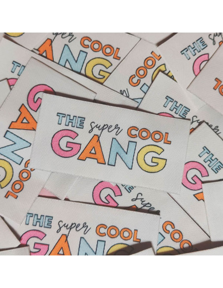 Satz von 6 gewebten Etiketten - The super cool GANG