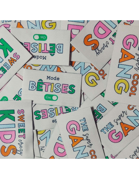 Set von 6 gewebten Etiketten - Mix Freizeit
