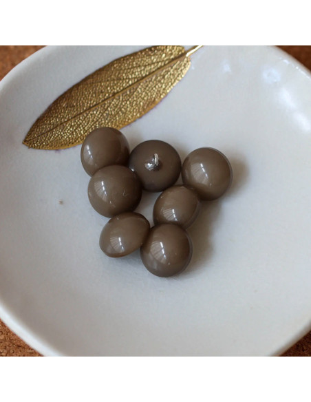 Halbkugelförmiger Knopf mit Schaft - Khaki