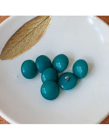 Halbkugelförmiger Knopf mit Stiel - Smaragd