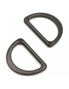 Satz von 2 D-Ringen 25 mm schwarz